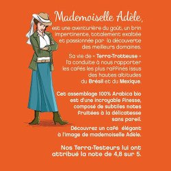 Café en grains Terramoka Mademoiselle Adèle Bio 100 % Arabica - paquet de 500 g