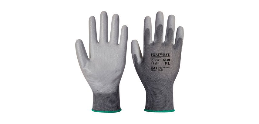 Guanti Portwest A120 in poliuretano grigio, 12 paia