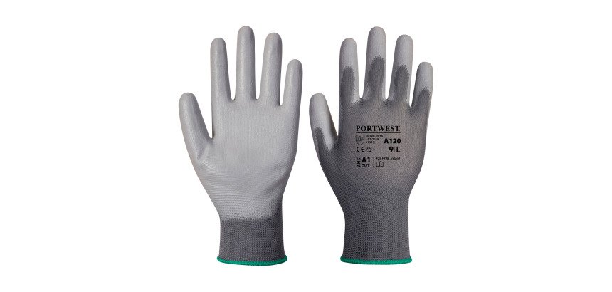 Guanti Portwest A120 in poliuretano grigio, 12 paia