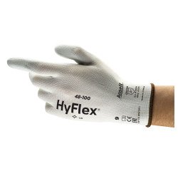 Guanti Ansell HyFlex® 48-100 in poliuretano bianco, 12 paia