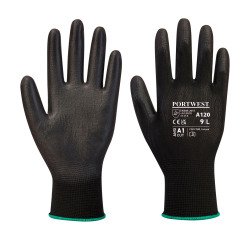 Guanti Portwest A120 in poliuretano nero, 12 paia