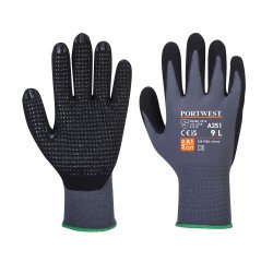 Guanti Portwest A351 in schiuma di nitrile puntinato nero, 12 paia