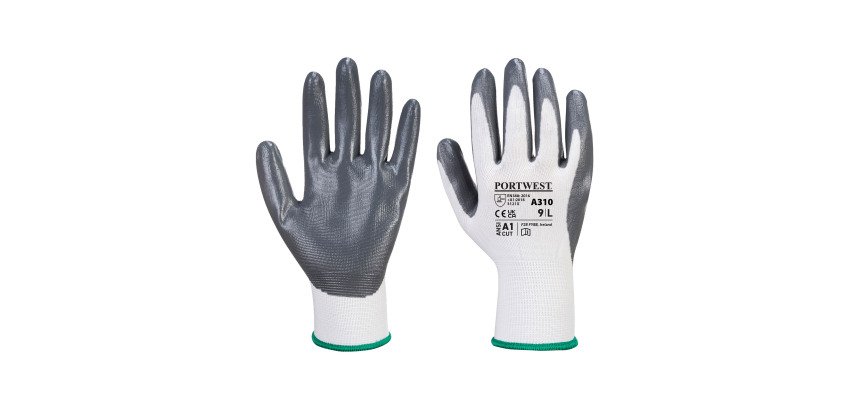 Guanti Portwest A310 Flexo Grip in nitrile grigio, 12 paia