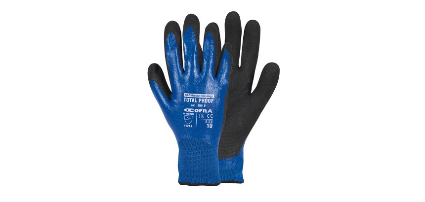 Guanti Cofra Total Proof in nitrile nero, 12 paia
