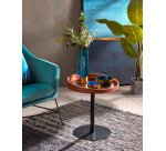 Table d'appoint Kaori Ø 46 cm noyer/noir