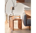 Bijzettafel Zuleika set L 50 x D 42 cm natuurlijk hout