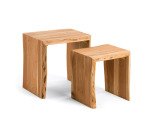 Bijzettafel Zuleika set L 50 x D 42 cm natuurlijk hout