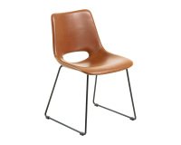 Silla Zahara marrón y patas de acero acabado negro