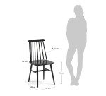 Chaise Tressia, laqué noir