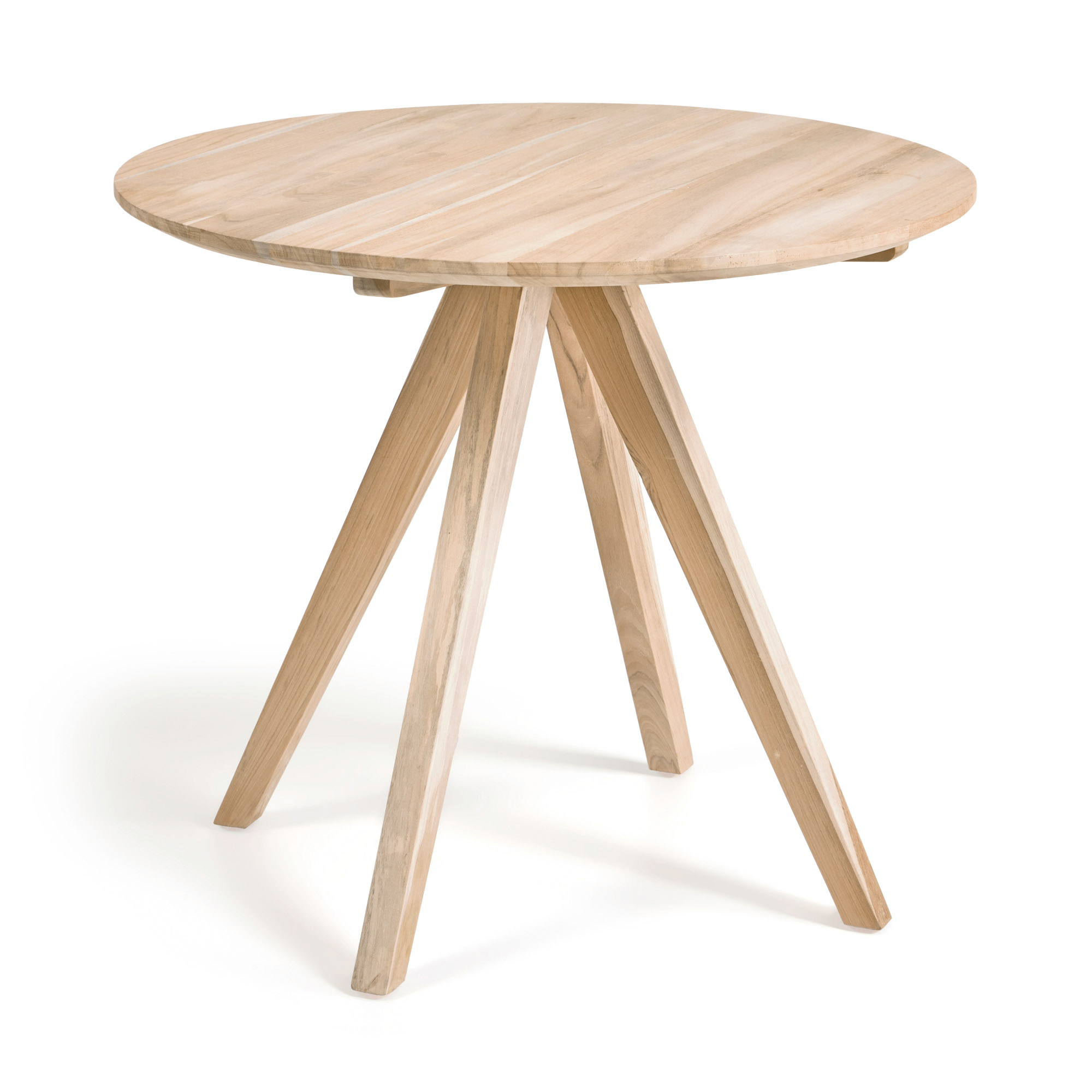 Mesa redonda extensible de madera maciza de roble o haya, diametro 90, 100  .