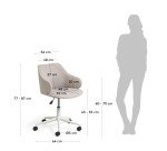 Chaise de bureau Einara gris clair