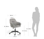 Chaise de bureau Madina gris clair