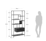 Bibliothèque Shantay 80 x 168 cm noire