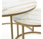 Tables rondes Leonor gigogne Ø 80 cm blanches