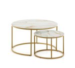 Tables rondes Leonor gigogne Ø 80 cm blanches