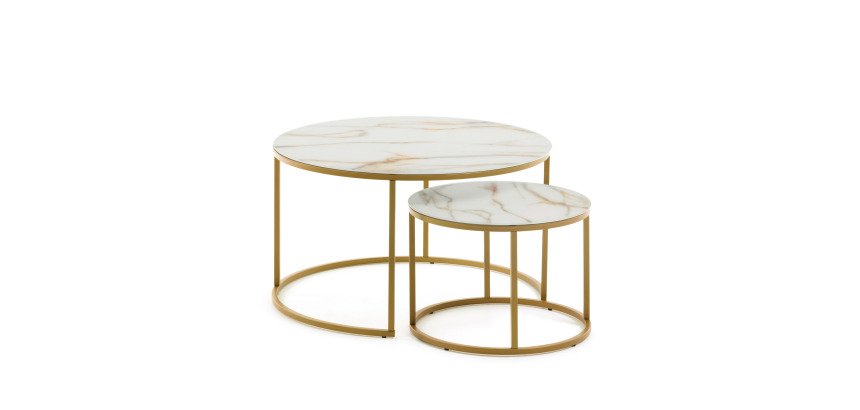 Tables rondes Leonor gigogne Ø 80 cm blanches