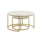Tables rondes Leonor gigogne Ø 80 cm blanches