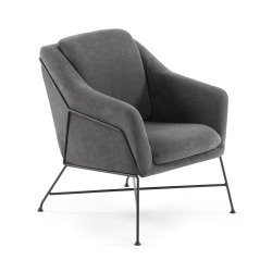 De_fauteuil brida velours gris foncé avec structu