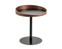 Beistelltisch Kaori Ø 46 cm Walnuss/Schwarz