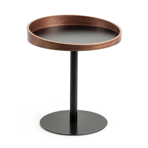 Table d'appoint Kaori Ø 46 cm noyer/noir