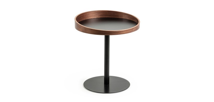 Table d'appoint Kaori Ø 46 cm noyer/noir