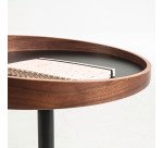 Table d'appoint Kaori Ø 46 cm noyer/noir
