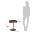 Table d'appoint Kaori Ø 46 cm noyer/noir