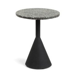 De_table d'appoint delano en terrazzo noir et pie