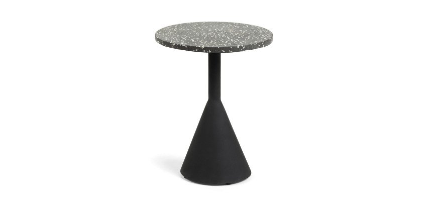 Table d'appoint Delano en Terrazzo Ø 40 cm noire