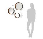 Lot de 3 Miroirs Wilton, Ø 35 cm / Ø 30 cm / Ø 23 cm