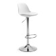 Tabouret Orlando-T blanc piètement chrome