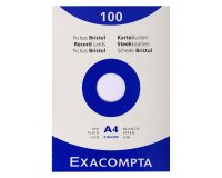 Ficha bristol 297 x 210 mm lisa blanca no perforada Exacompta - Caja de 100