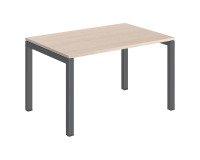 Bureau droit plateau chêne clair Teamline L 120 cm - piètement métal