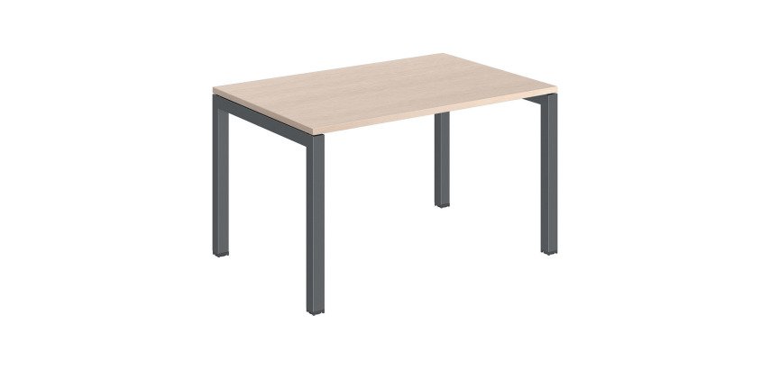 Bureau droit plateau chêne clair Teamline L 120 cm - piètement métal