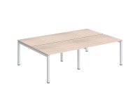 PIANO 4 SCRIVANIE LINEARI ARKO L 240 X P 168 CM PIANI ROVERE BASE METALLO AD ARCO BIANCO