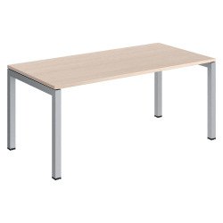 Bureau droit plateau chêne clair Teamline L 160 cm - piètement métal