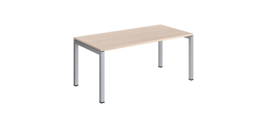 Bureau droit plateau chêne clair Teamline L 160 cm - piètement métal