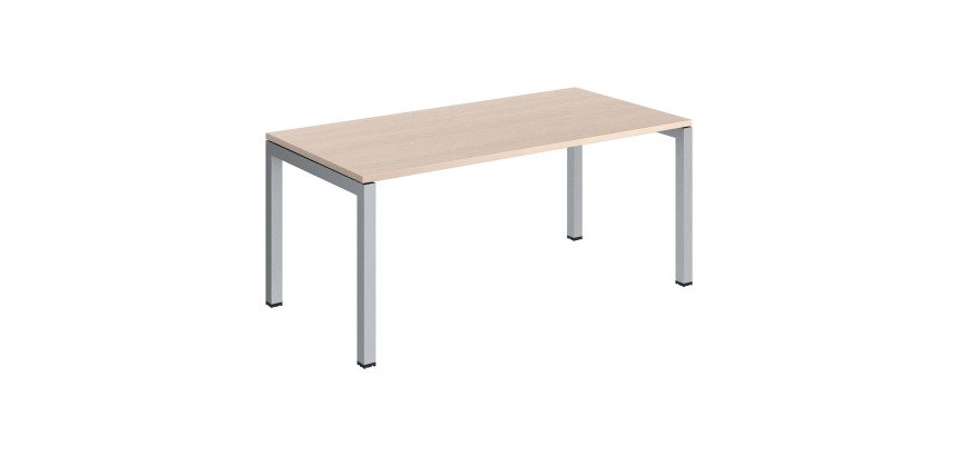 Bureau droit plateau chêne clair Teamline L 160 cm - piètement métal