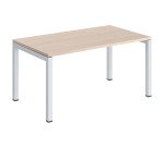 Bureau droit plateau chêne clair Teamline L 140 cm - piètement métal