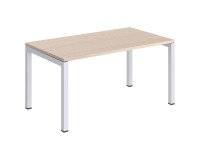 Rechte werkpost lichte eik Arko B 140 cm metalen onderstel wit