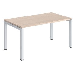 Bureau droit plateau chêne clair Teamline L 140 cm - piètement métal