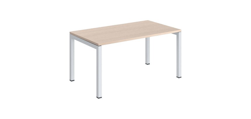 Bureau droit plateau chêne clair Teamline L 140 cm - piètement métal