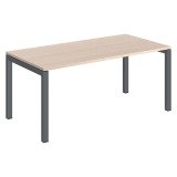 Bureau droit plateau chêne clair Teamline L 160 cm - piètement métal