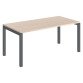 Bureau droit plateau chêne clair Teamline L 160 cm - piètement métal