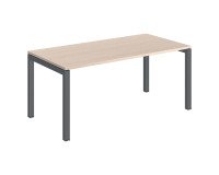 Bureau droit plateau chêne clair Teamline L 160 cm - piètement métal