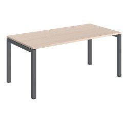 Bureau droit plateau chêne clair Teamline L 160 cm - piètement métal