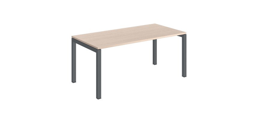 Bureau droit plateau chêne clair Teamline L 160 cm - piètement métal