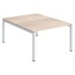 Pôle 2 bureaux droits Teamline L 120 cm - plateaux chêne clair piètement métal arche