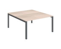 Pfahl 2 Büro gerade Arko helle Eichenplatten Metallgestell Bogen.