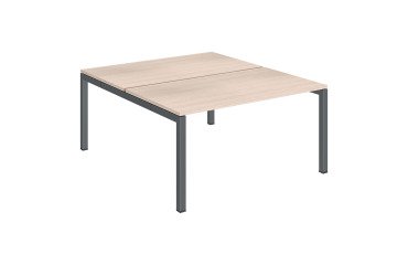 Pfahl 2 Büro gerade Arko helle Eichenplatten Metallgestell Bogen.